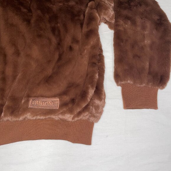 Forever 21 Brown Faux Fur Hoodie Jacket – Soft Plush Zip-Up – Size 1X - Picture 4 of 6